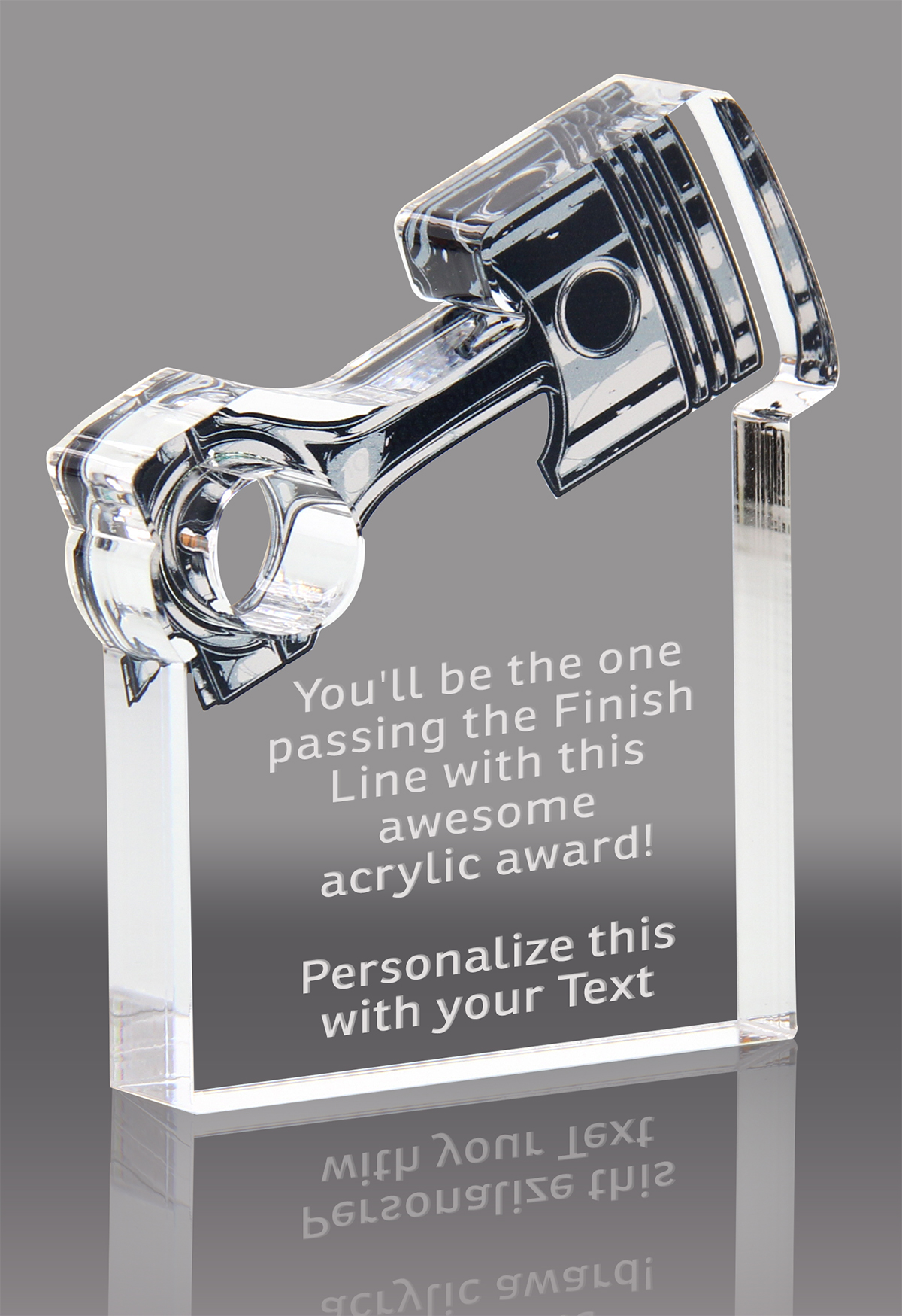 1 inch Thick Piston Acrylic Award - 7x6.5 inch