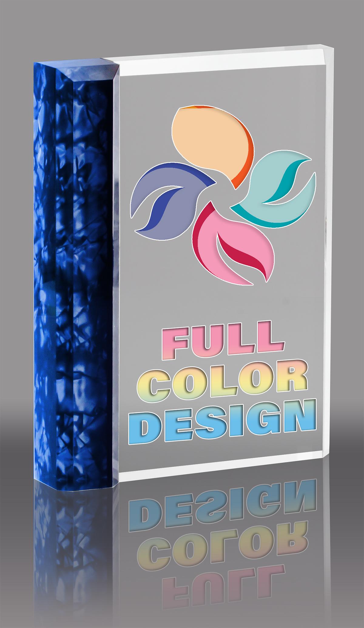 Blue Full Color Pearl Edge Plaque- 6 x 4.5 inch