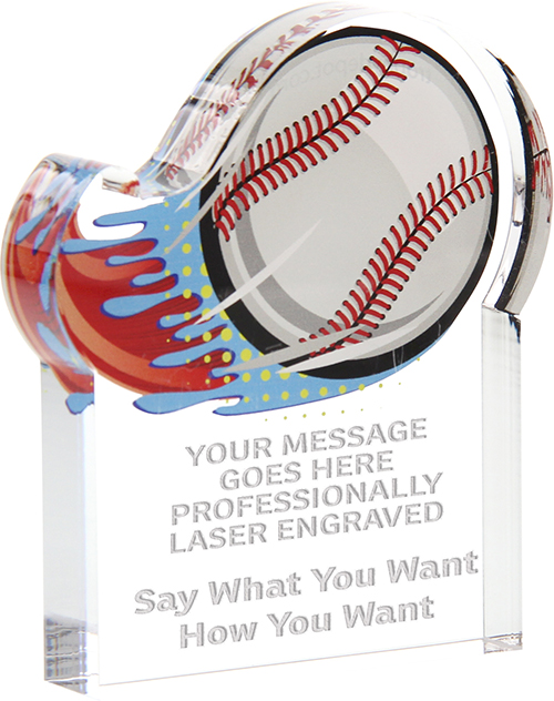 Baseball Splatters Acrylic Award- 3x4 inch