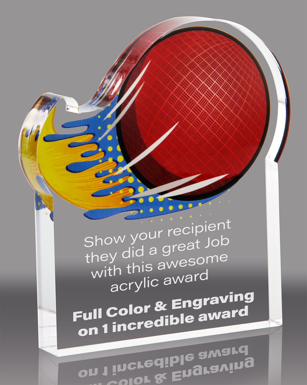 Dodgeball Splatters Acrylic Award- 3x4 inch