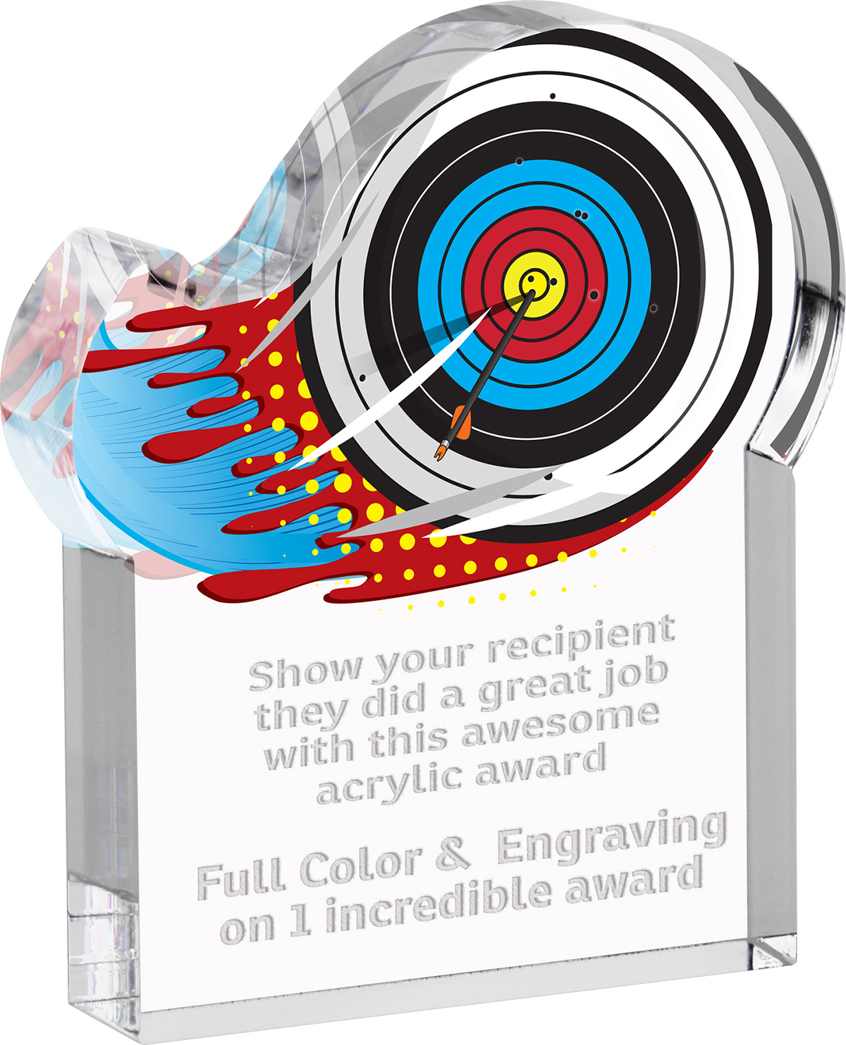 Archery Splatters Acrylic Award- 4x5 inch