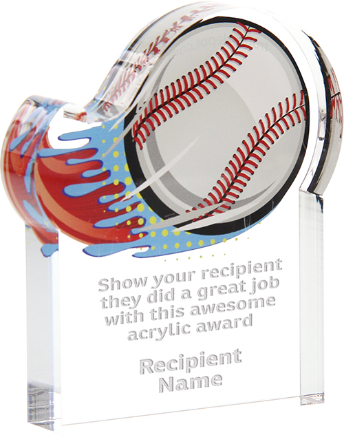 Baseball Splatters Acrylic Award- 4x5 inch