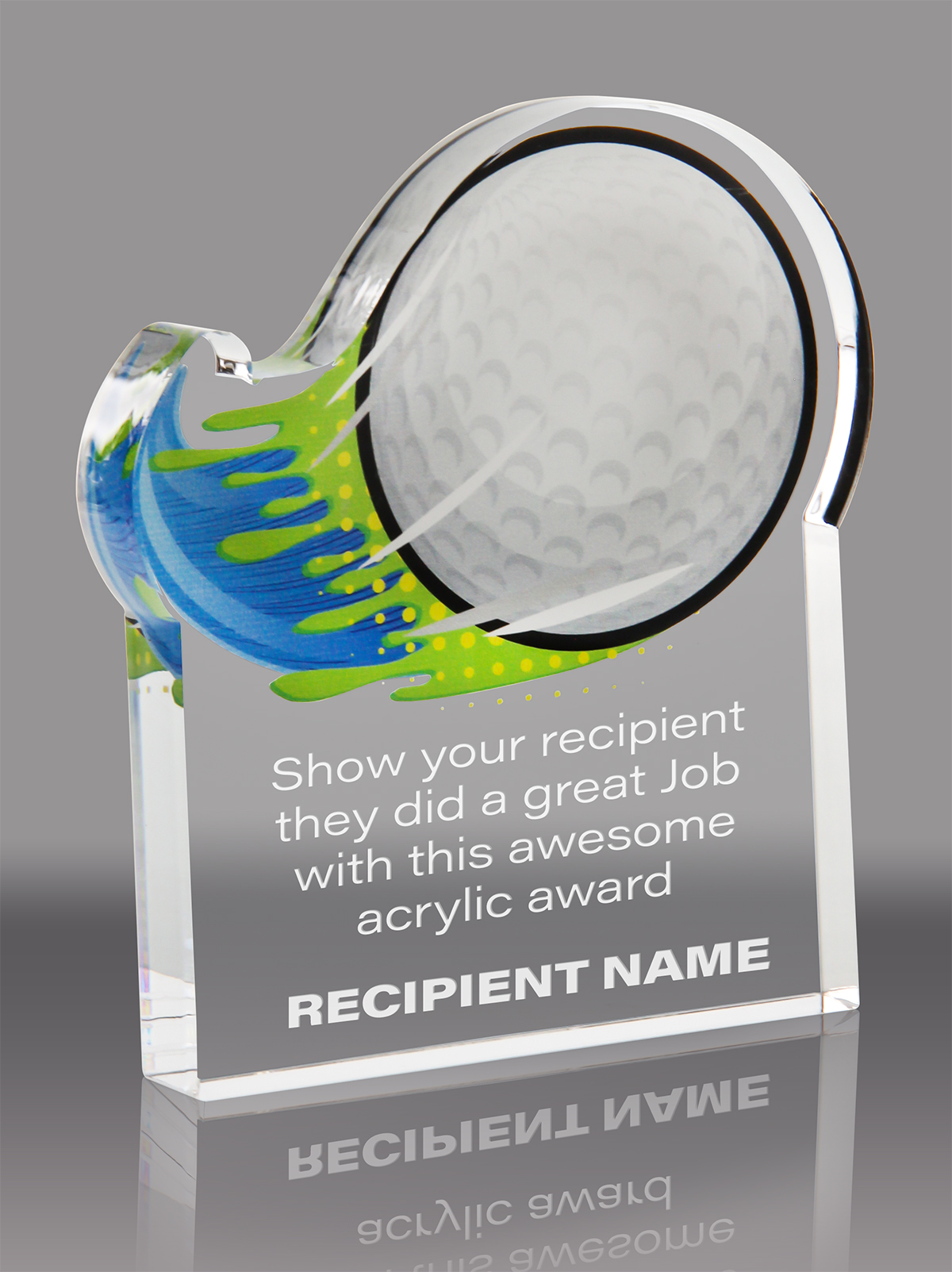Golf Splatters Acrylic Award- 4x5 inch