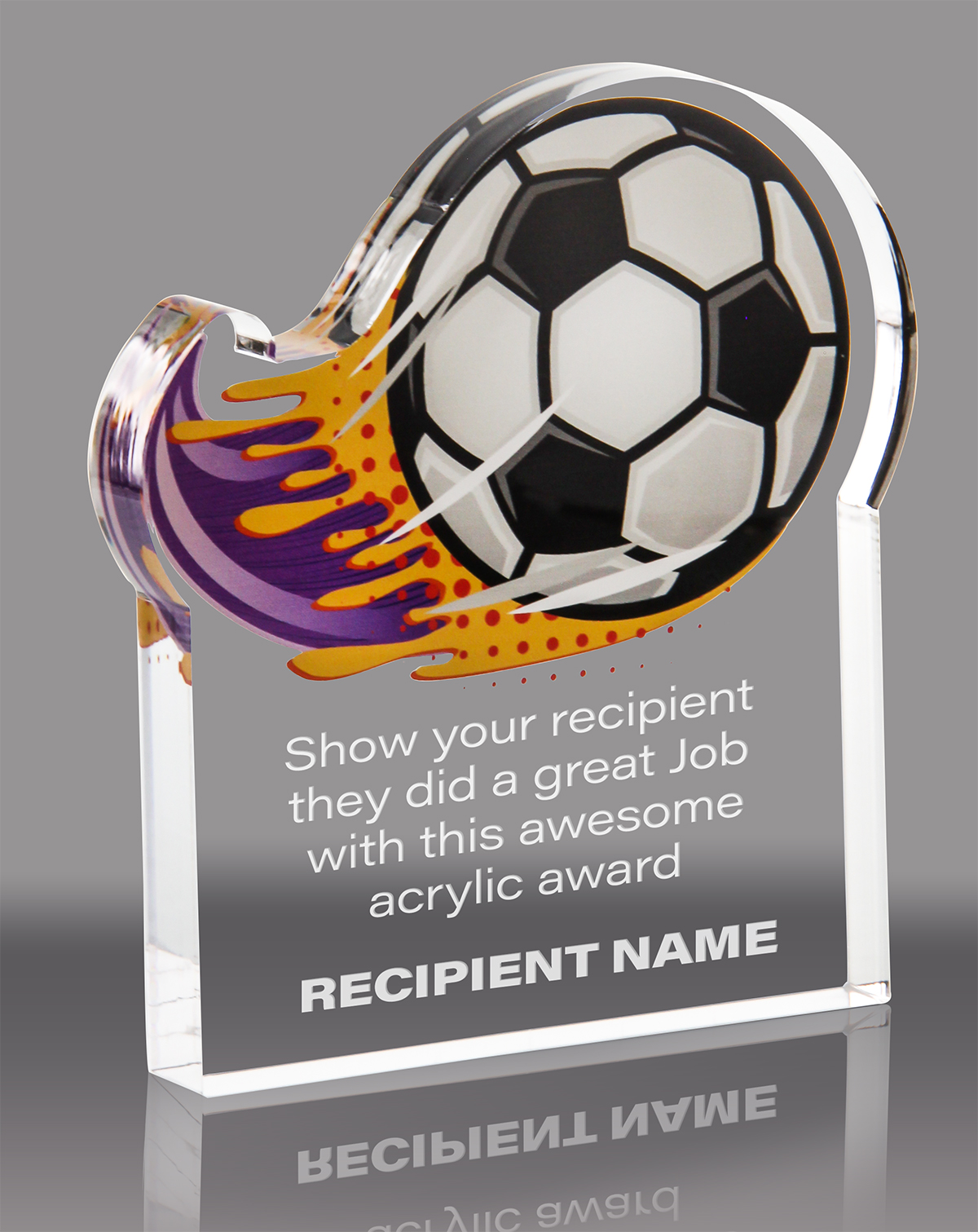 Soccer Splatters Acrylic Award- 4x5 inch