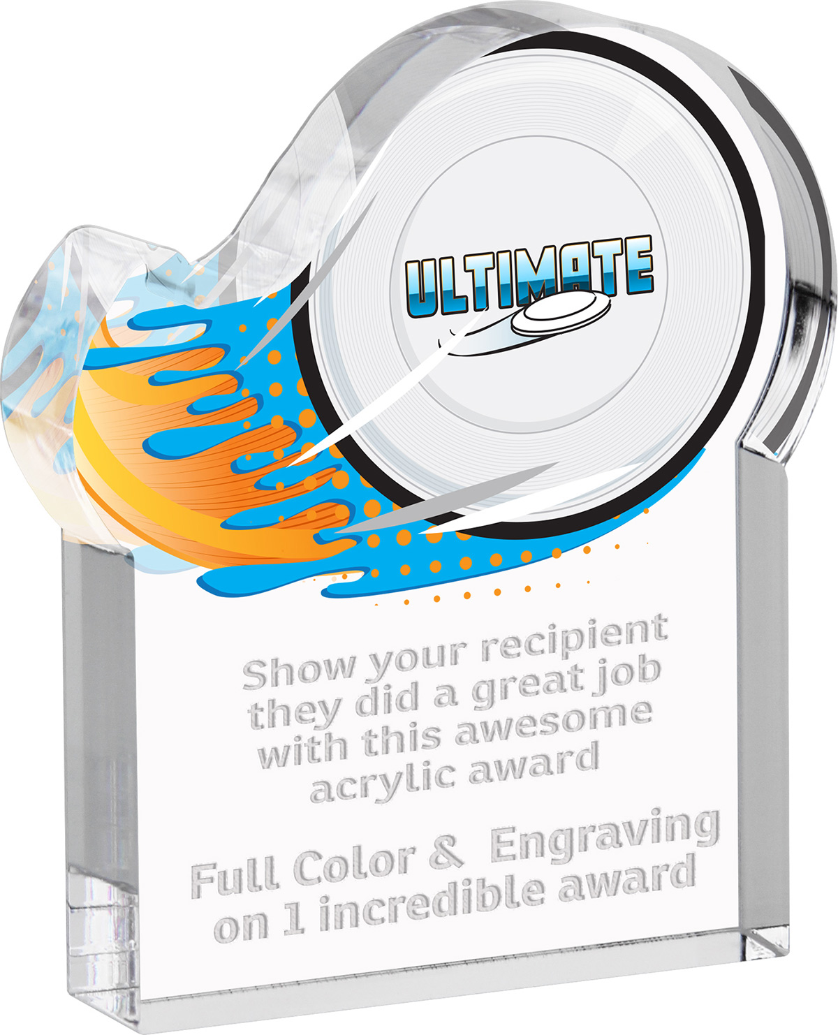 Ultimate Splatters Acrylic Award- 4x5 inch
