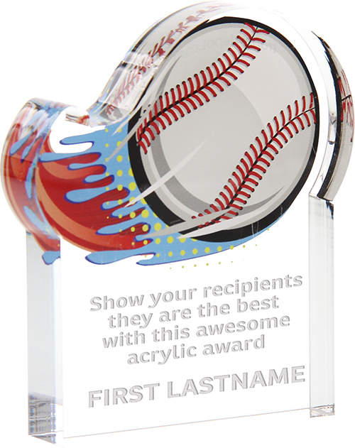 Baseball Splatters Acrylic Award- 5x6 inch