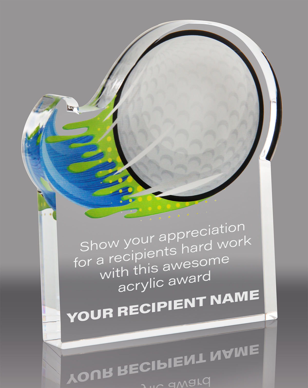 Golf Splatters Acrylic Award- 5x6 inch
