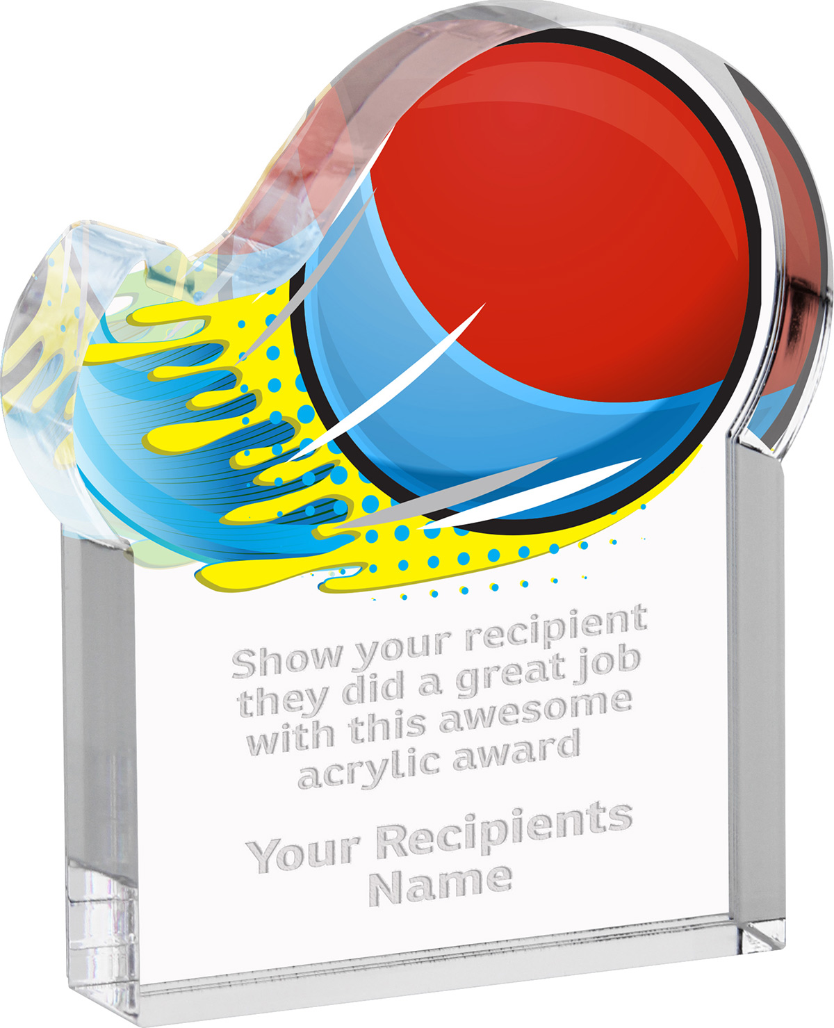 Paintball Splatters Acrylic Award- 5x6 inch