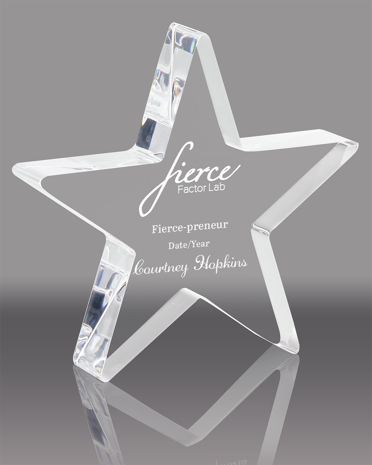 Clear Free Standing Acrylic Stars - 5 inch
