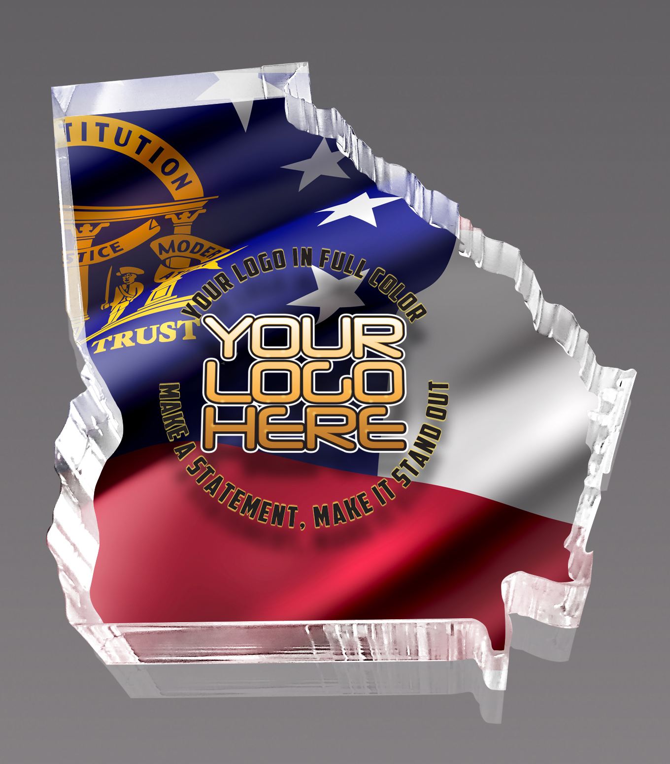 Georgia Full Color Paperweight Acrylic Award - 5.5 x 4.25 inch