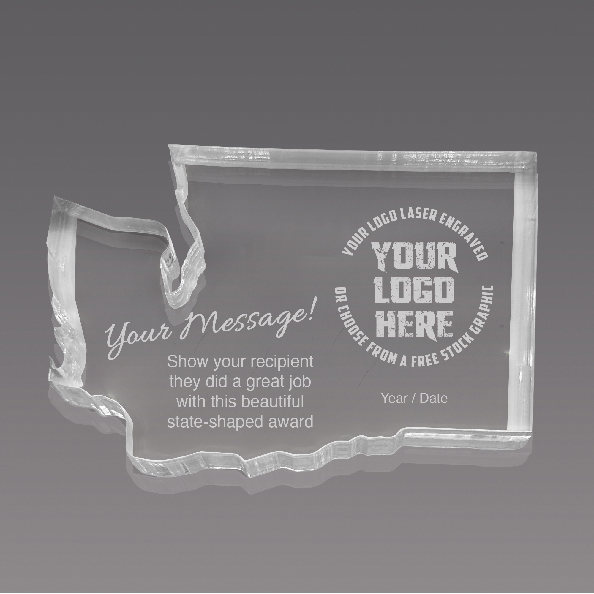 Washington Paperweight Acrylic Award - 5.2 x 3.5 inch