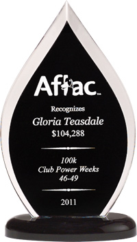 Flame Series Clear Acrylic Award with Black Silk Screened Back - 7.75 inch