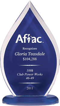 Flame Series Clear Acrylic Award with Blue Silk Screened Back - 7.75 inch