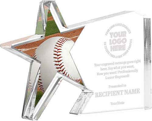 Baseball Galaxy Star Acrylic Award- 5.5x7.75 inch