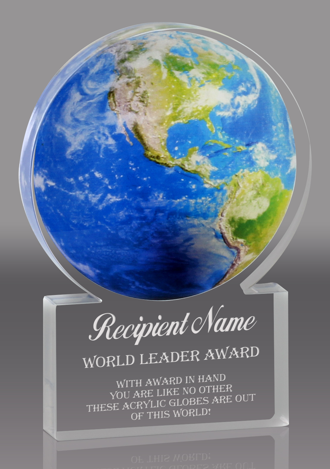 Acrylic Full Color Globe Award - 7 inch
