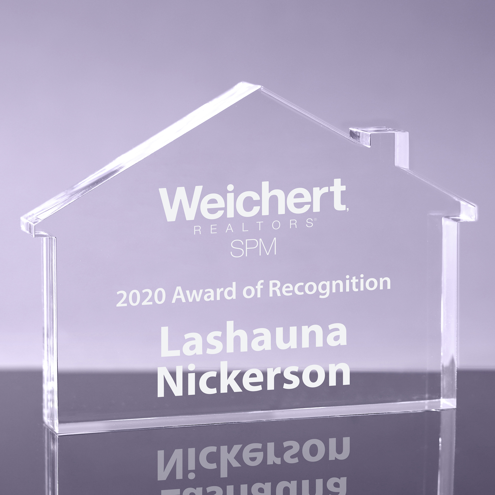 1 inch Thick Acrylic Single Gable Real Estate/Home Award - 6 x 8.375 inch