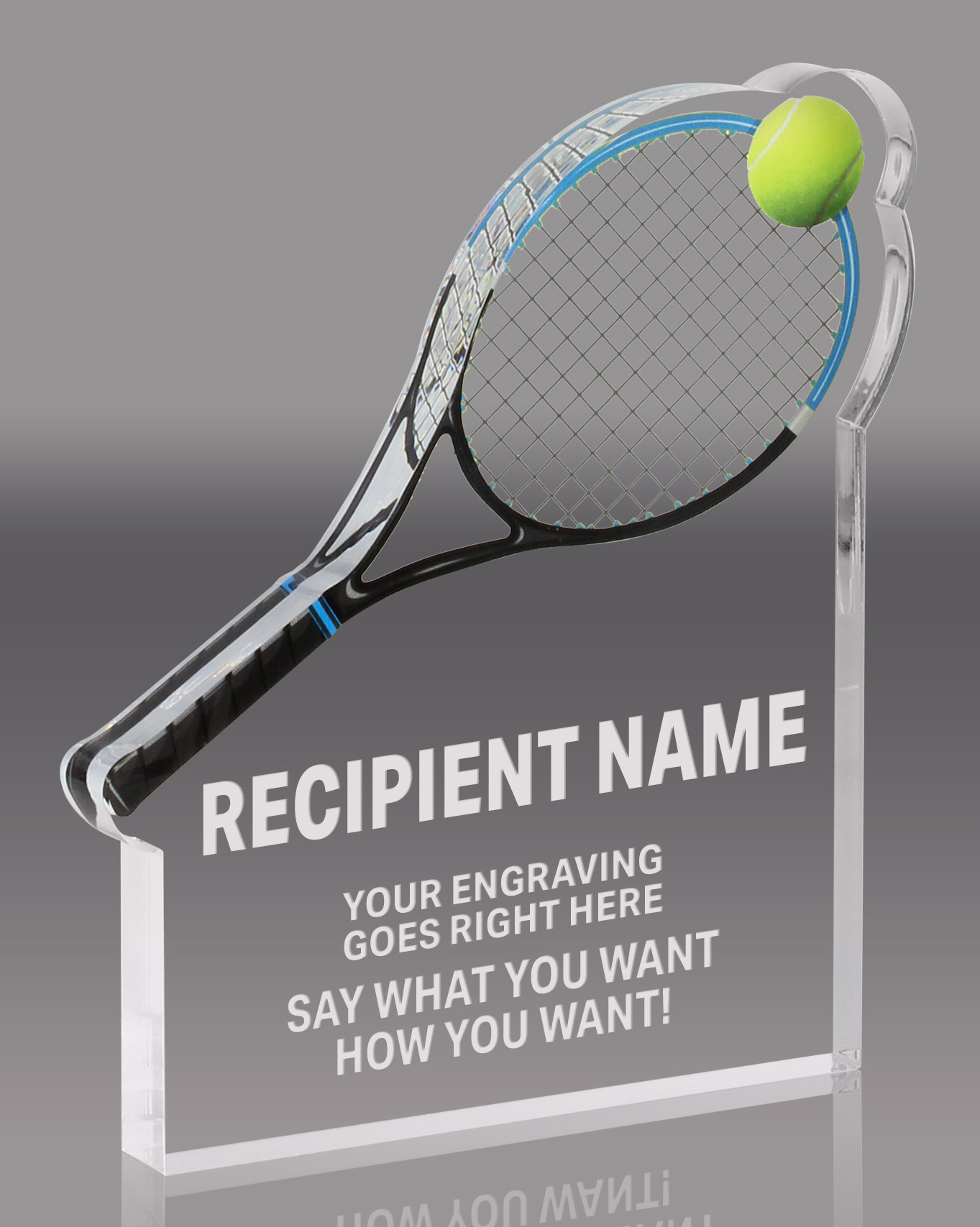 Tennis Acrylic Award - 4 x 3.5 inch