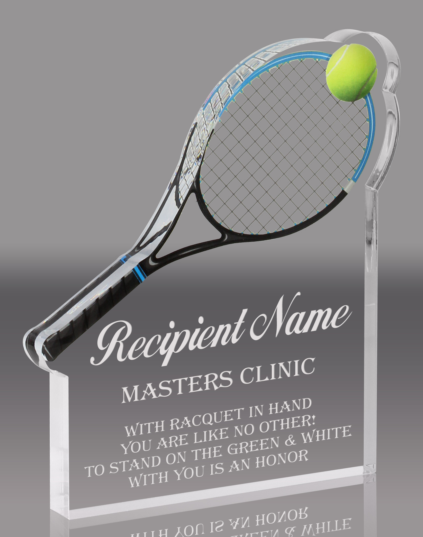 Tennis Acrylic Award - 5.25 x 4.5 inch