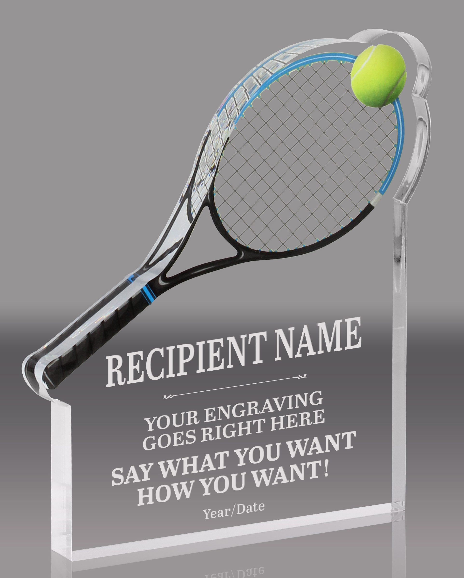 Tennis Acrylic Award - 6.75 x 5.75 inch