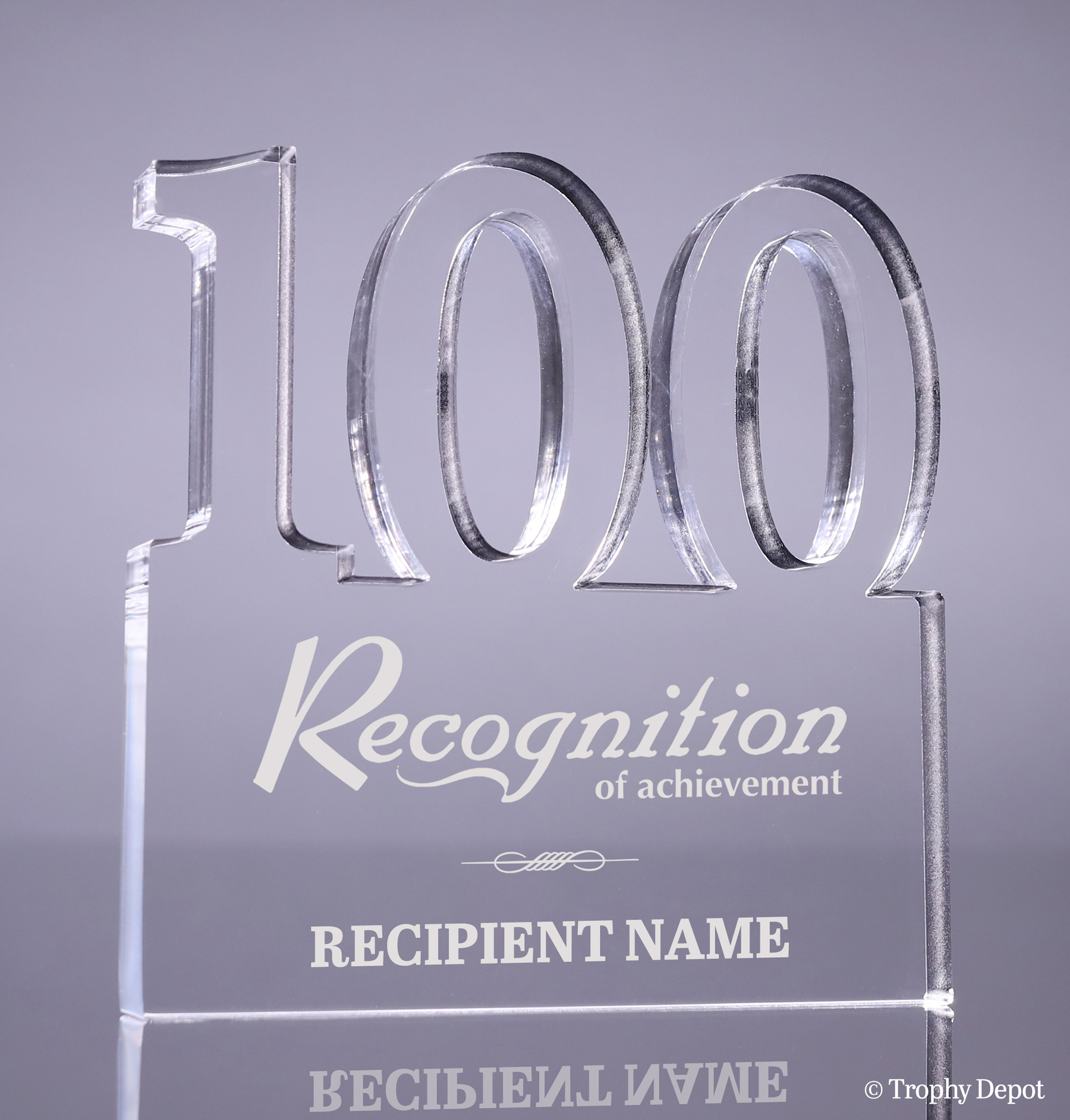 Number 100 Acrylic Award - 6 inch