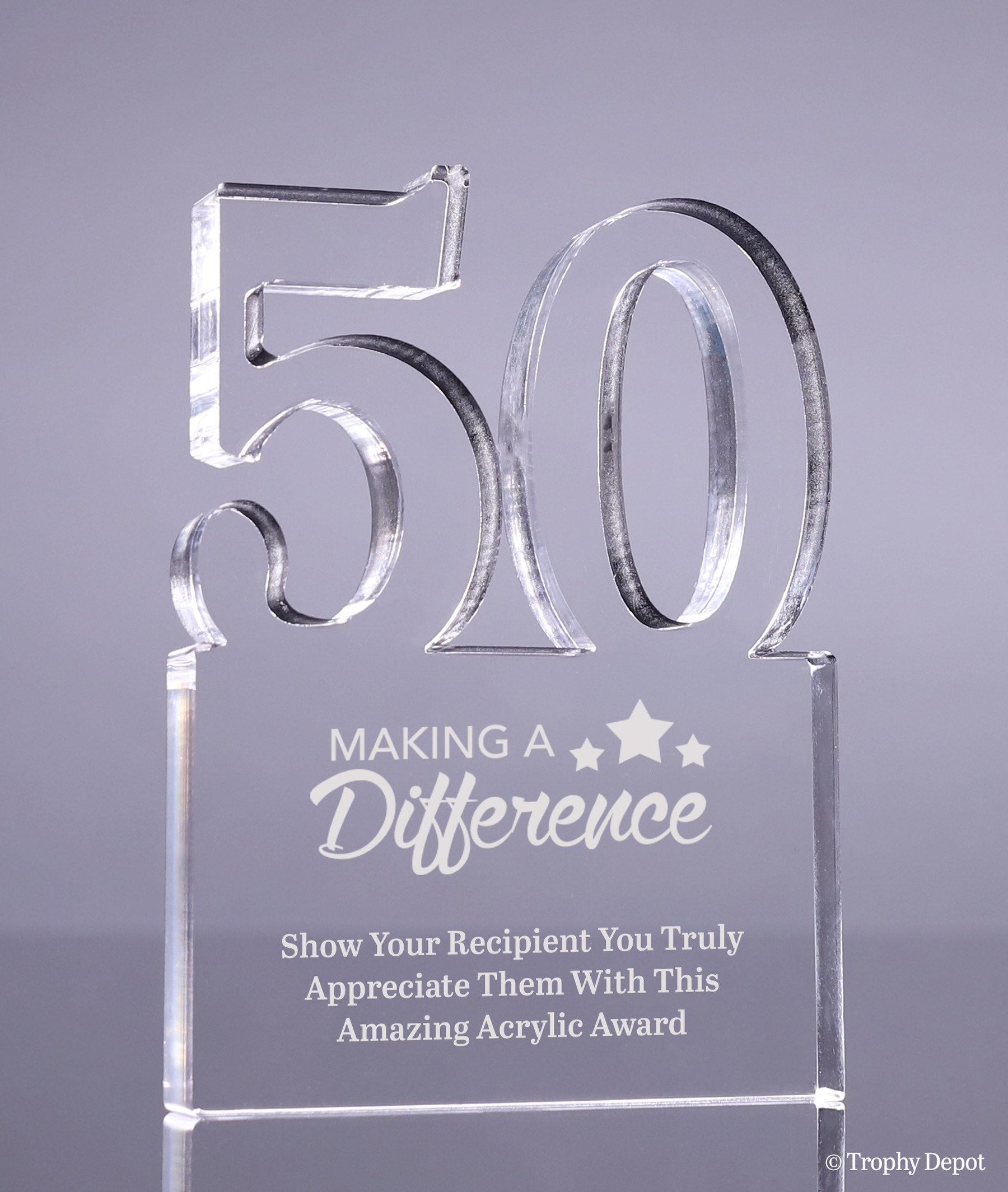 Number 50 Acrylic Award - 6 inch
