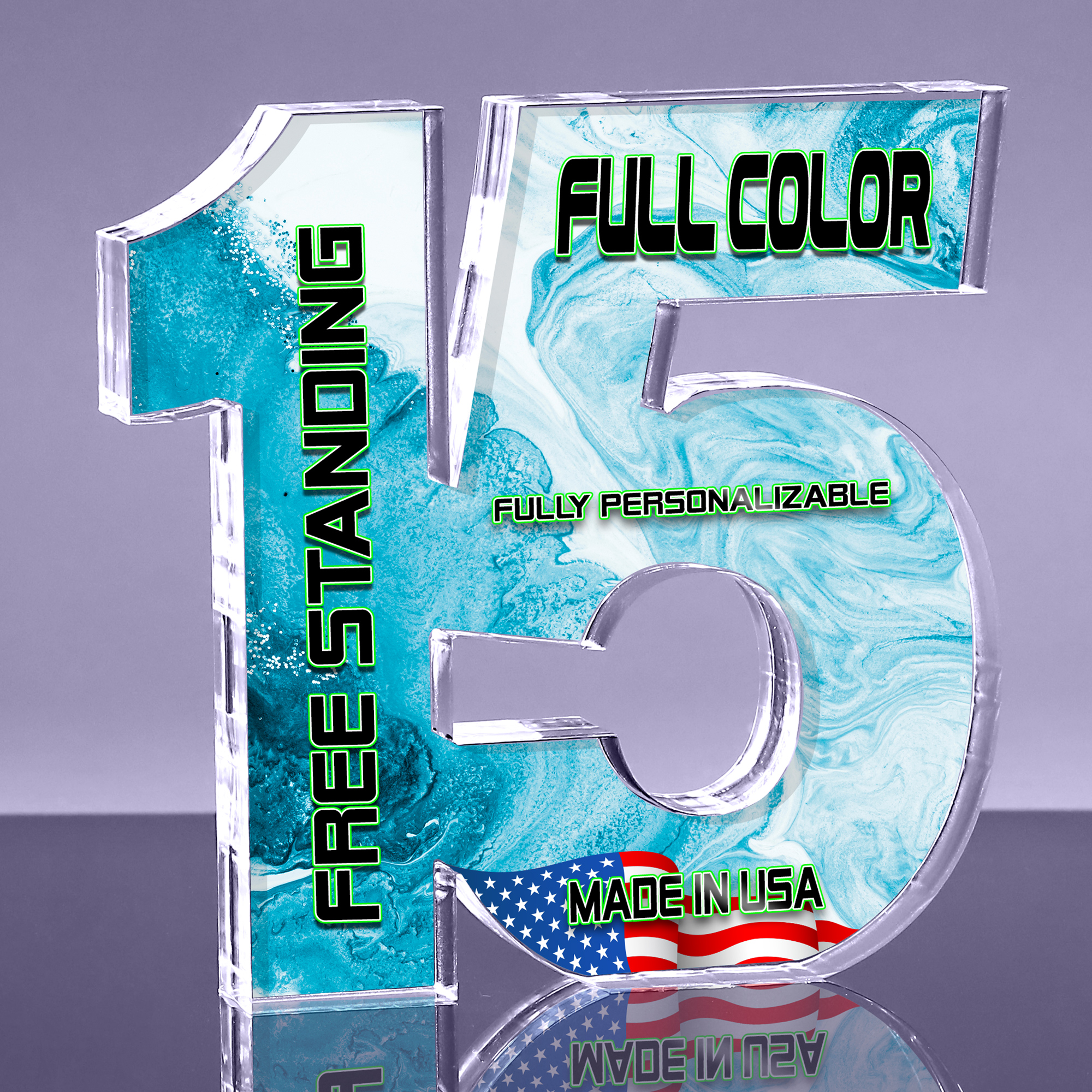 15 Color Acrylic Award - 6.5 x 6.5 x 1 inch Thick