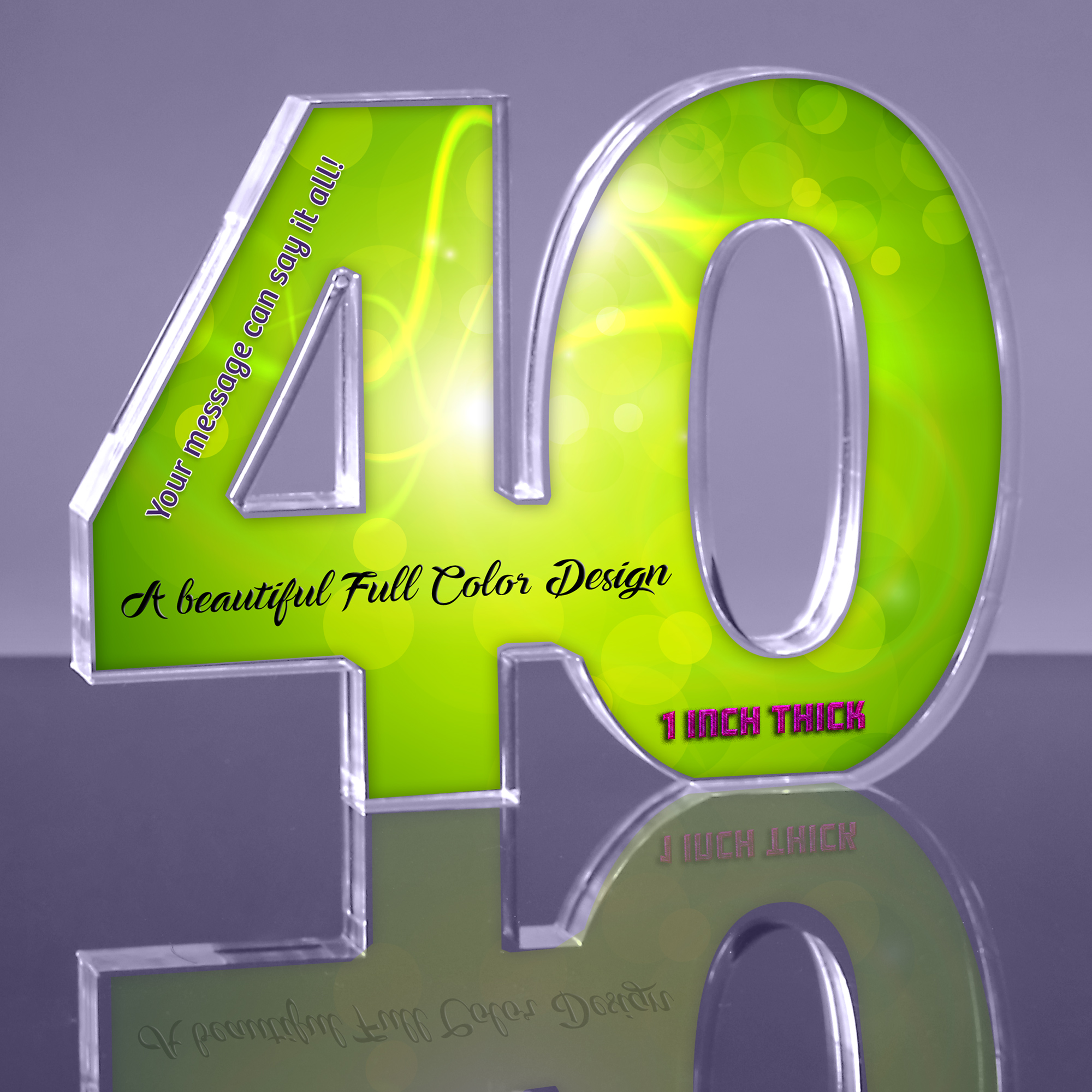 40 Color Acrylic Award - 6.5 x 9 x 1 inch Thick