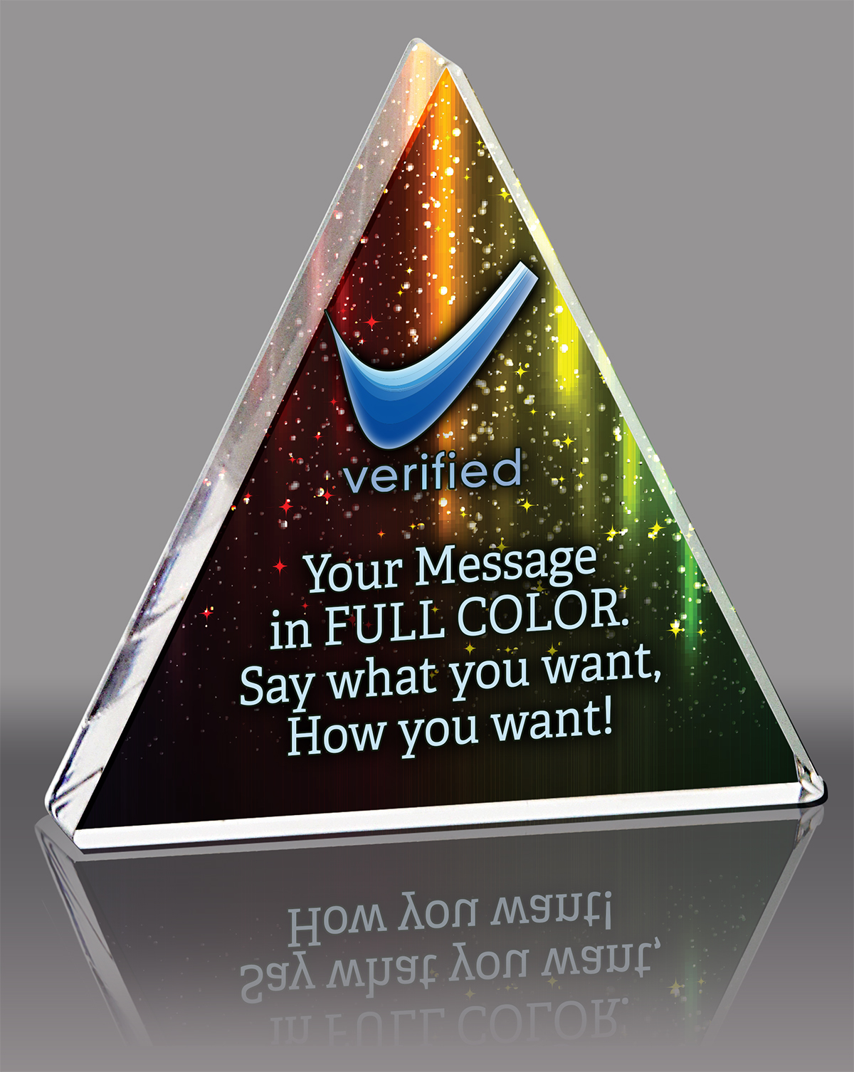 Triangle Full Color Acrylic Award- 5 inch