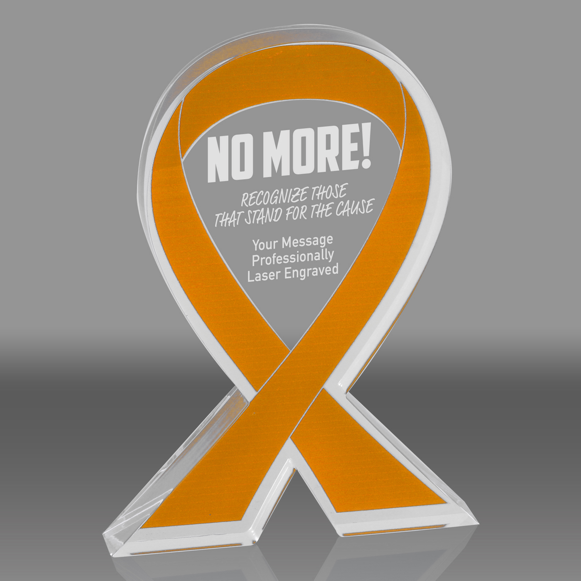 Orange Awareness Ribbon Acrylic Award - 5 inch