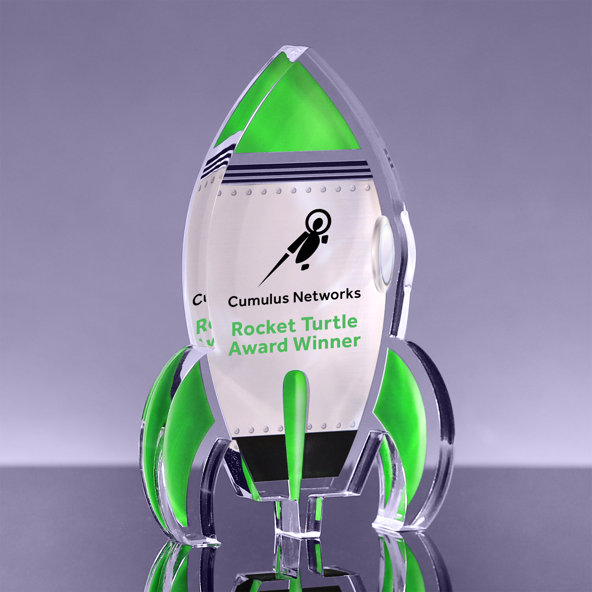 Green Full Color Rocket Acrylic Award - 6 inch
