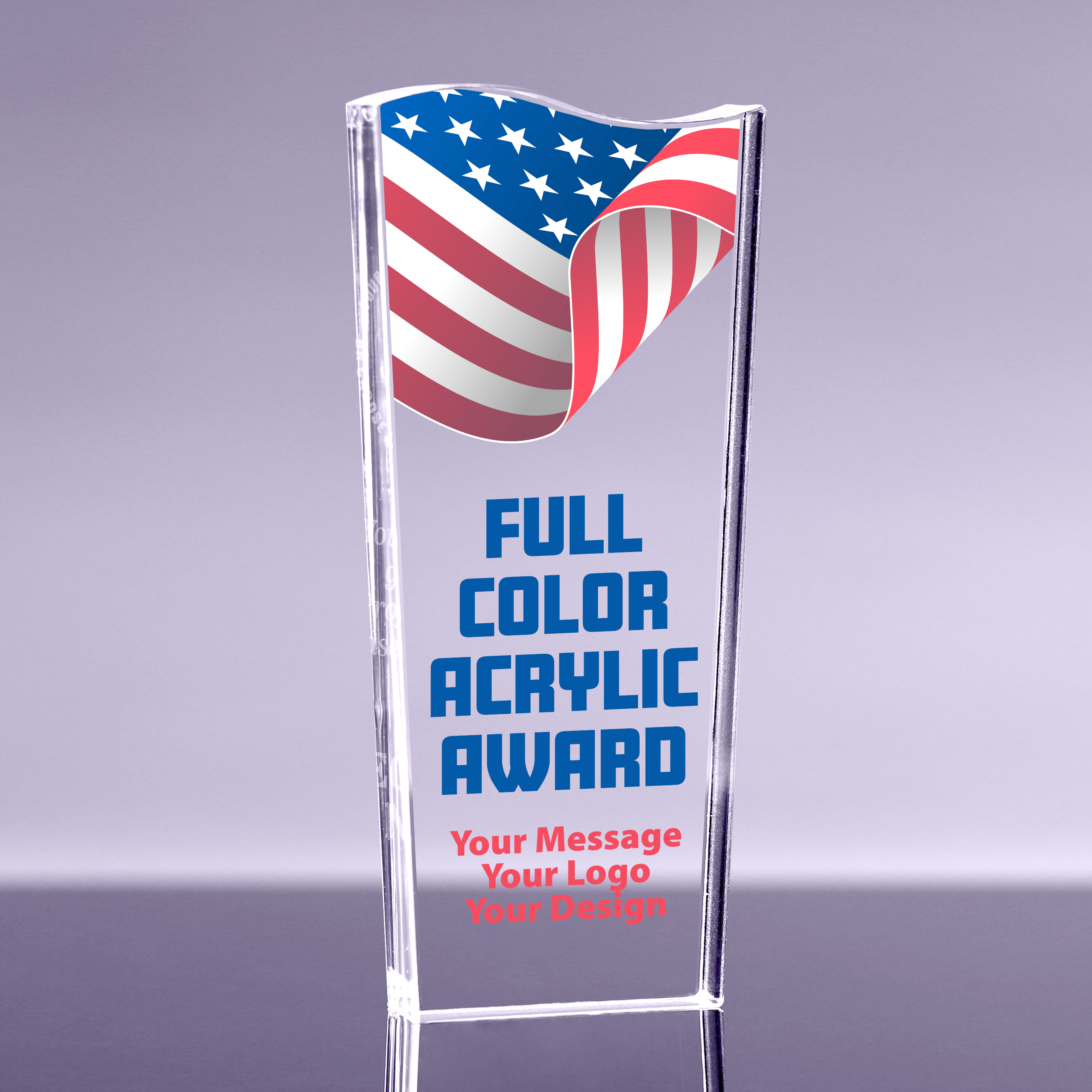 1 inch Thick Acrylic Tidal Wave Award - 10 inch Color
