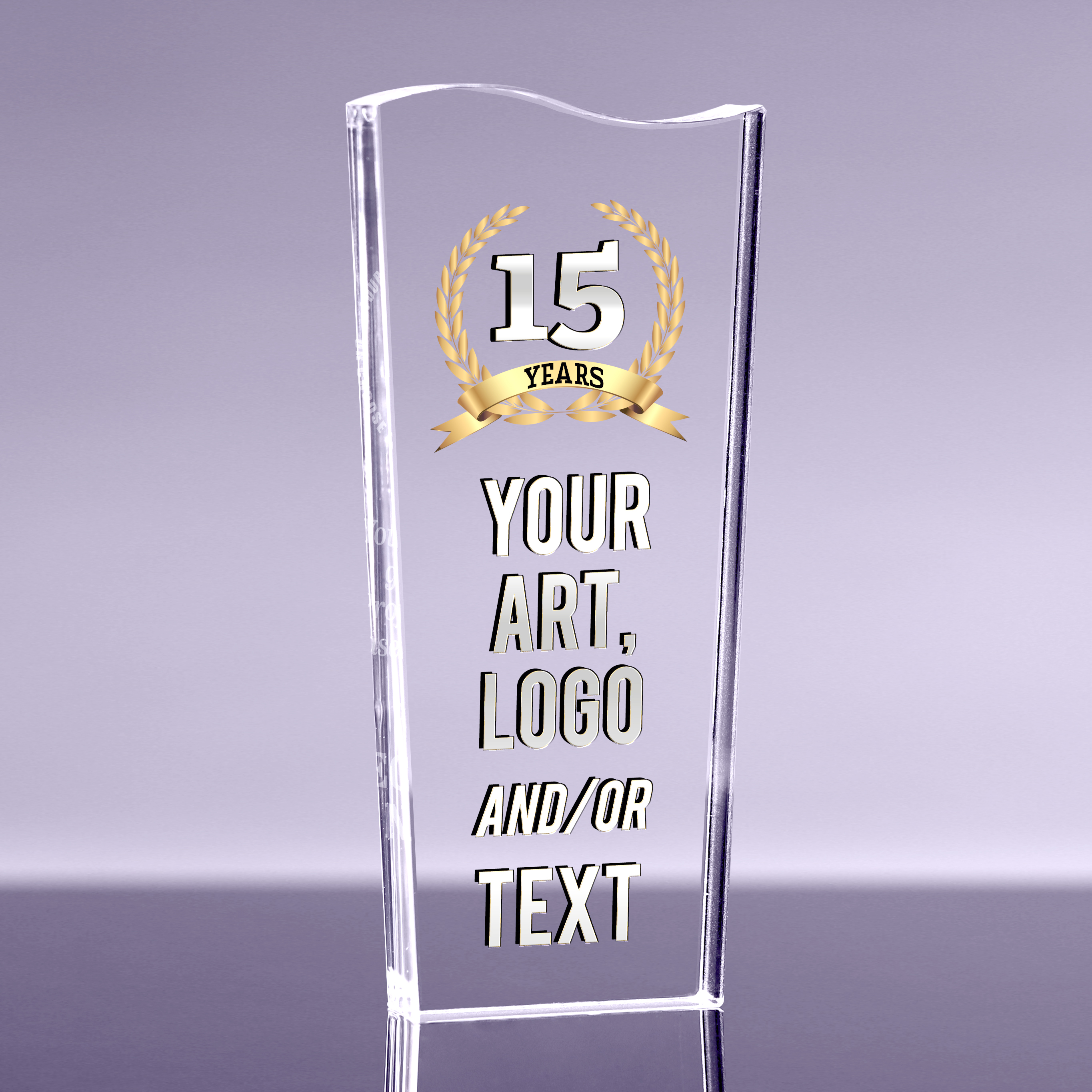 1 inch Thick Acrylic Tidal Wave Award - 8 inch Color