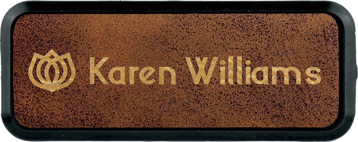 Leatherette Rectangle Badge with Border - Rustic