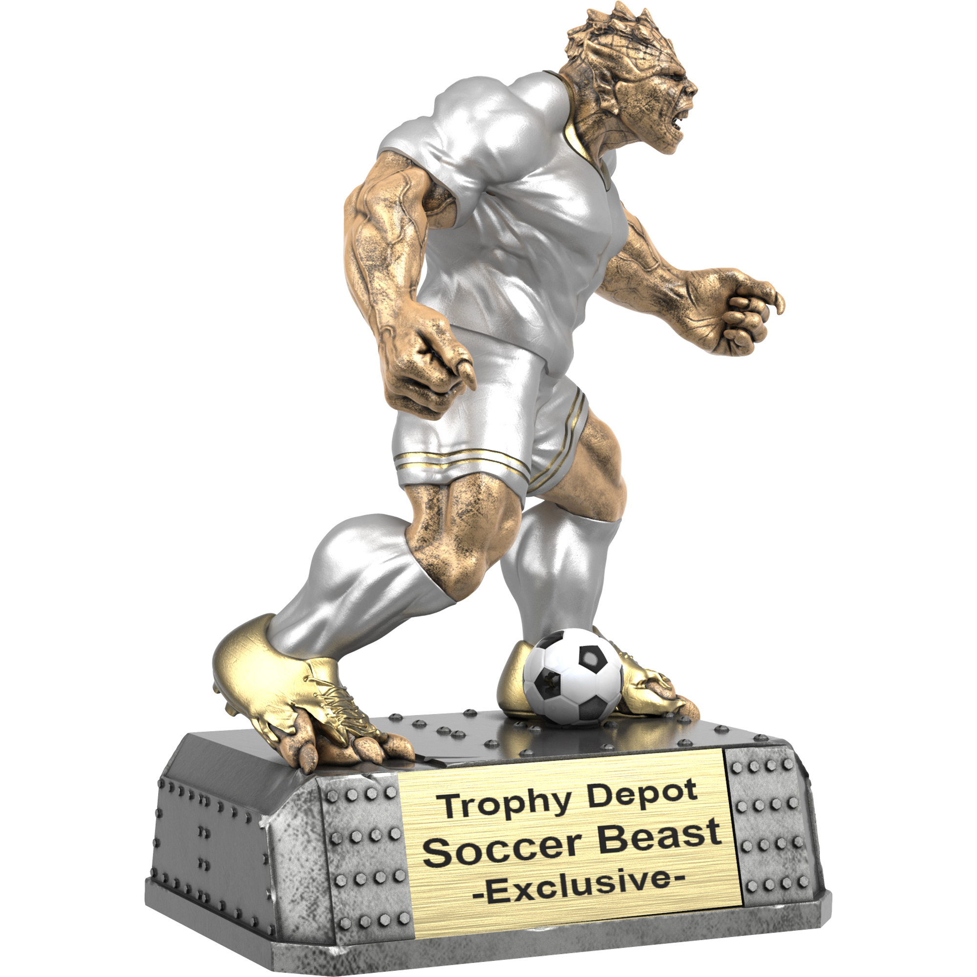 Soccer Beast, Monster Sculpture Trophy - 6.75 inch