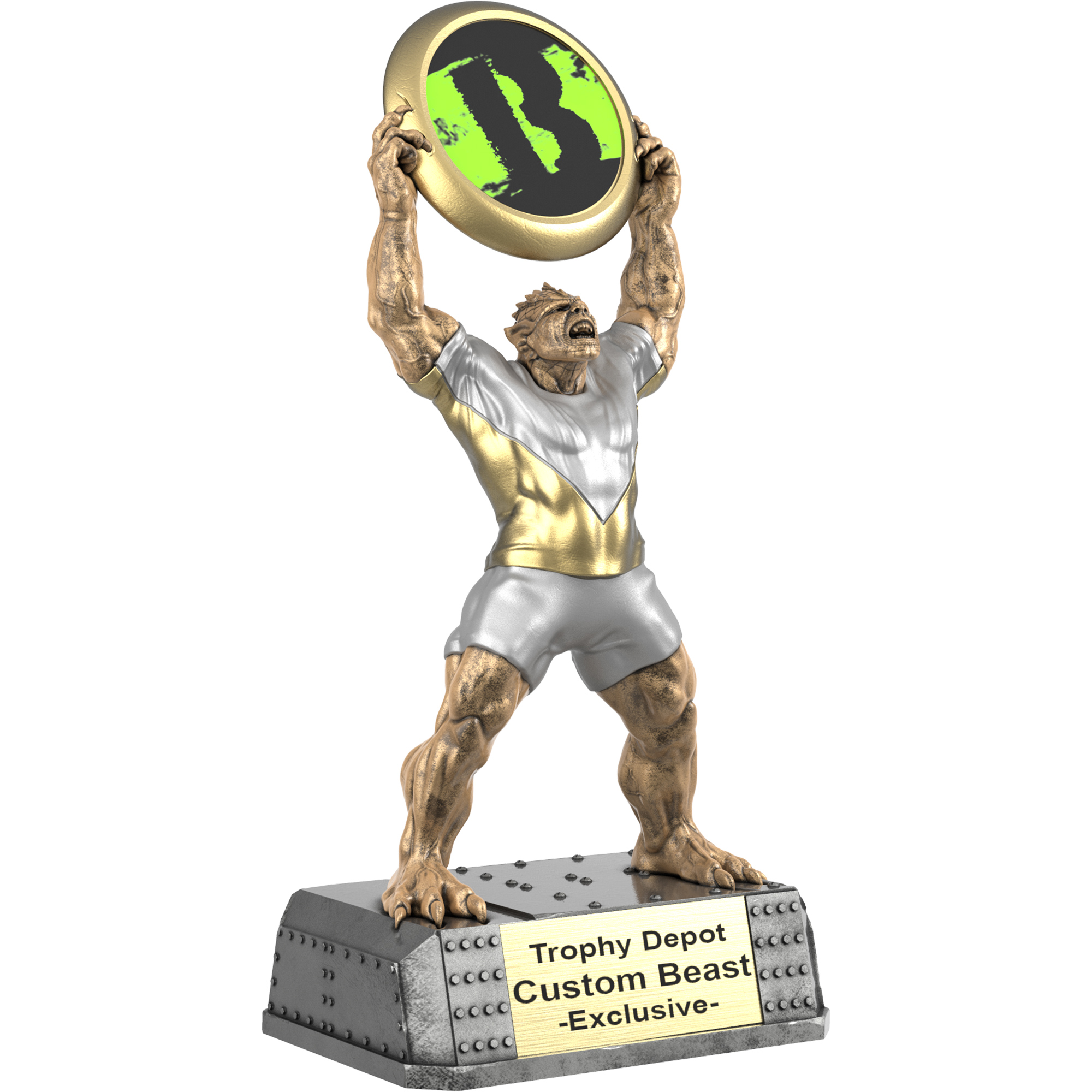 Custom Insert Holder Beast Sculpture Trophy - 9.25 inch
