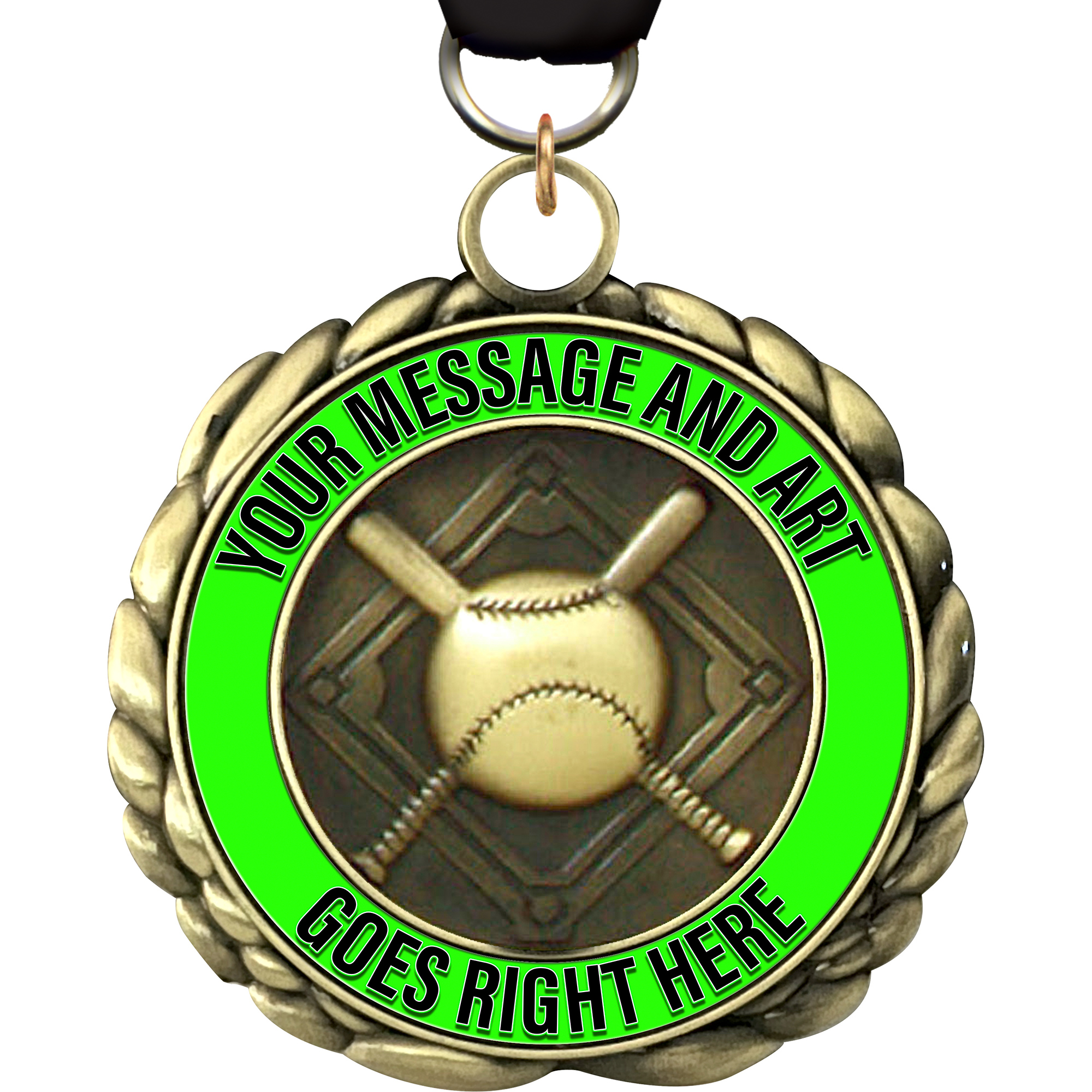 Custom Baseball Wraparoundz Insert Medal