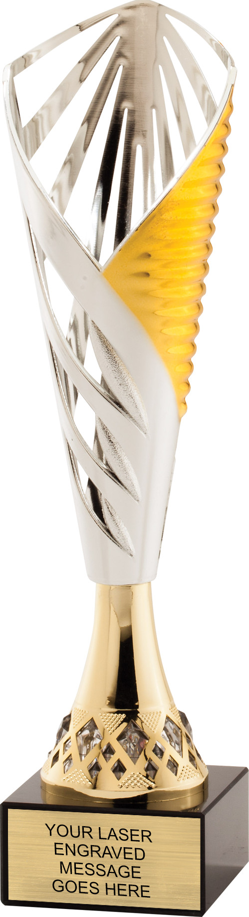 Sunburst Duotone Cup with Clear Diamond Accents