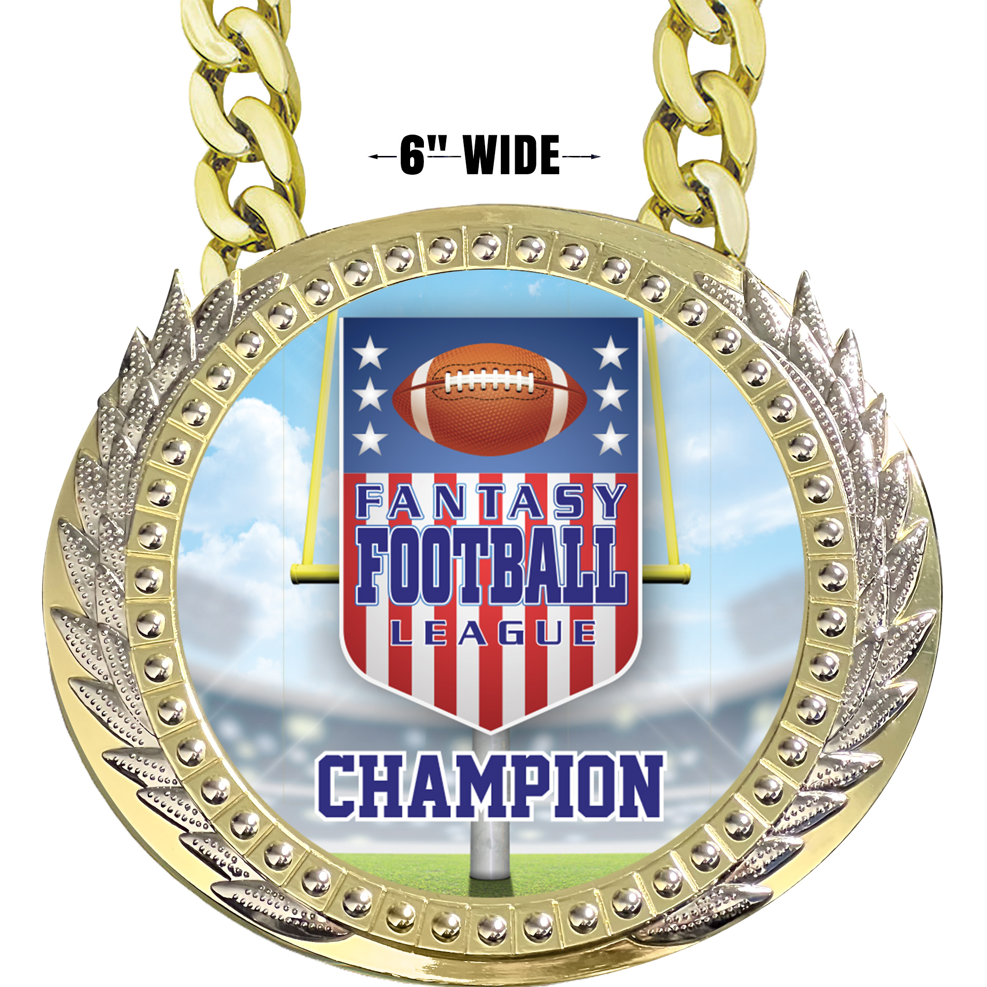 Fantasy Football 6 inch Presidential Metal Champ Chain
