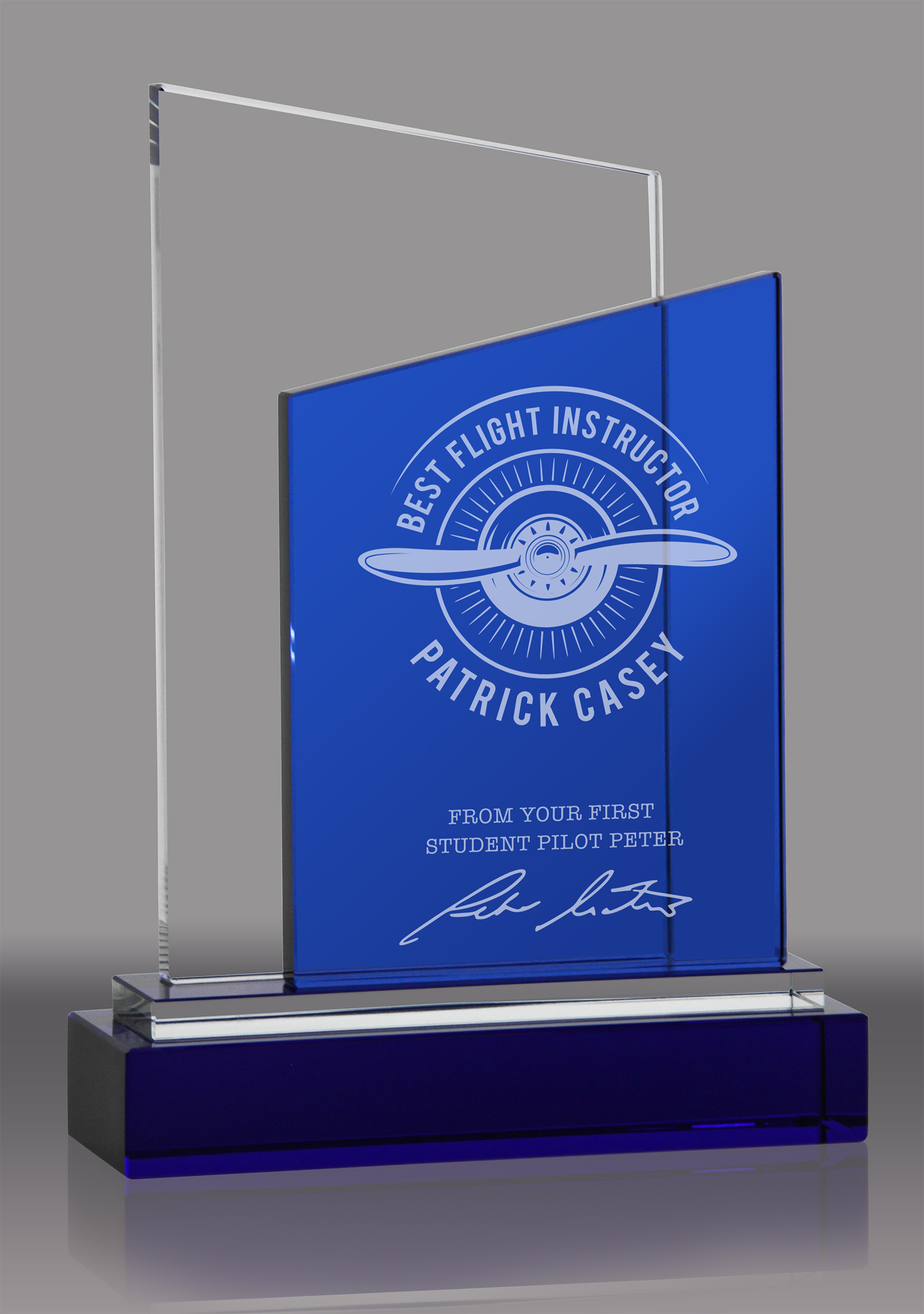 Dueling Peaks Crystal Award - 8 inch