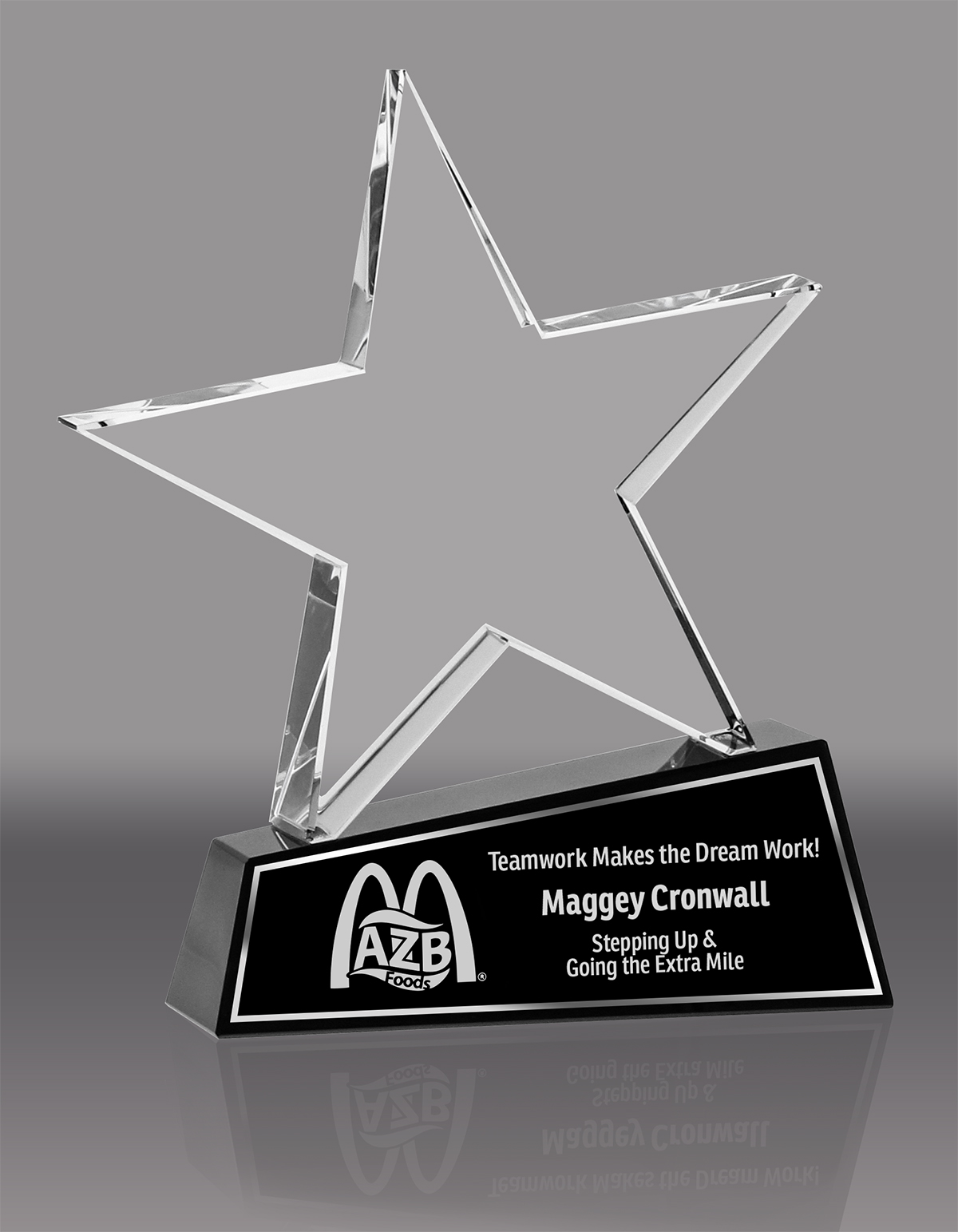 Crystal Star Award on Slanted Black Base
