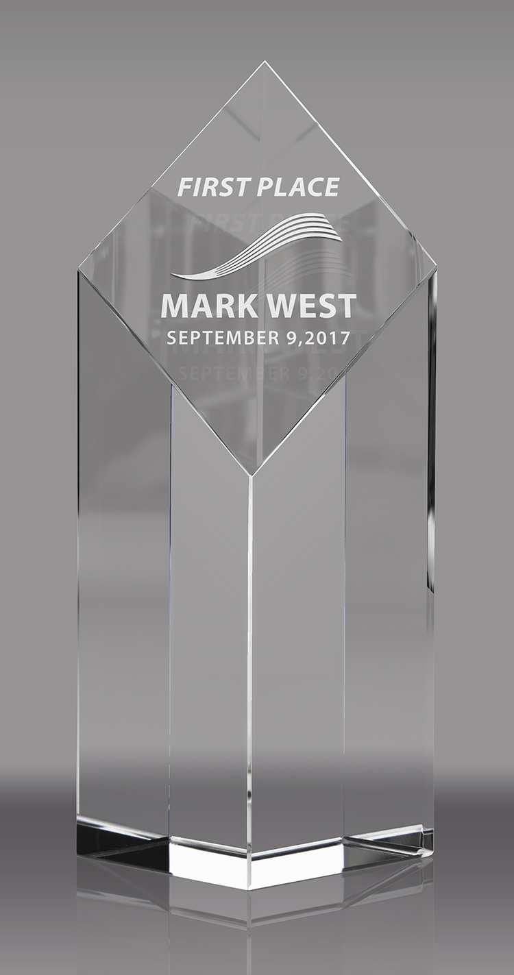 Diamond Fortress Crystal Award - 7.125 inch
