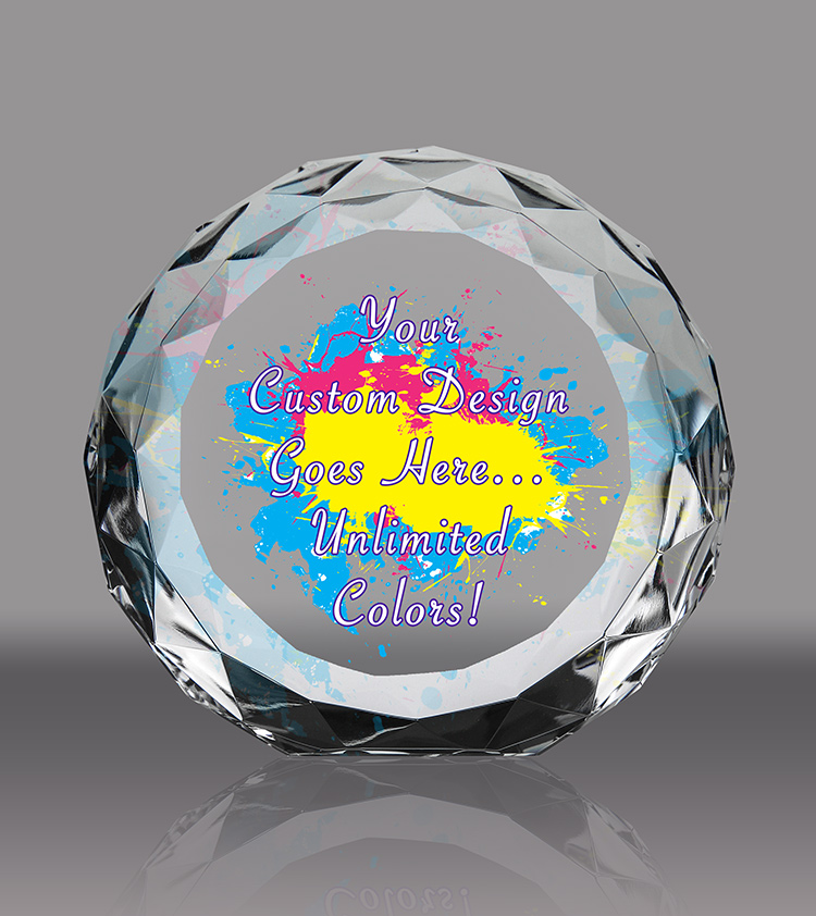 Custom Color Satellite Crystal Award - 5.75 inch