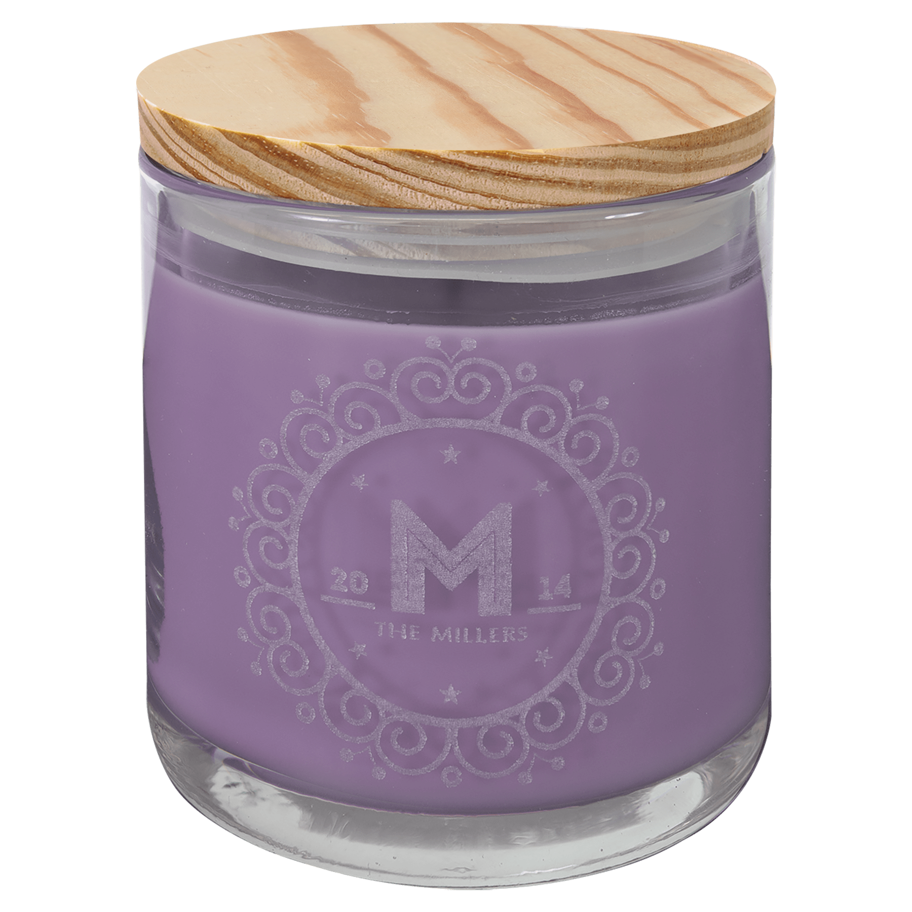 14oz Lavender Vanilla Candle in Glass with Wood Lid