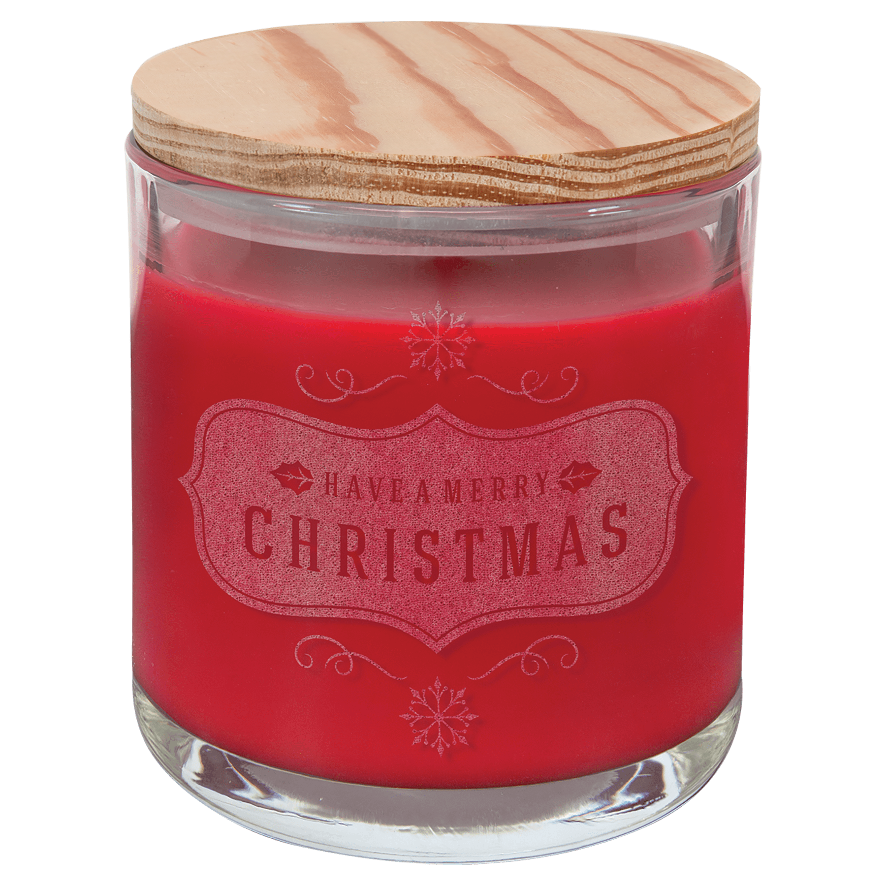 14oz Peppermint Twist Candle in Glass with Wood Lid