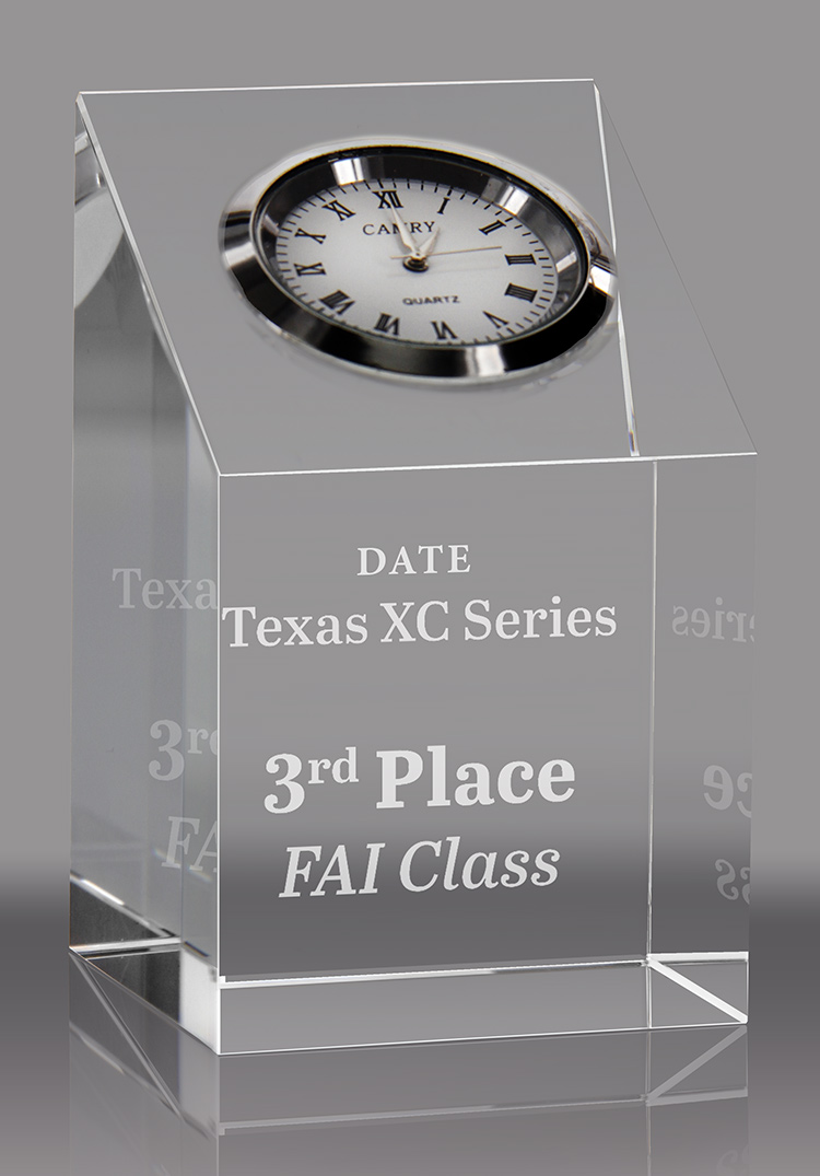 Crystal Clock Paperweight Award