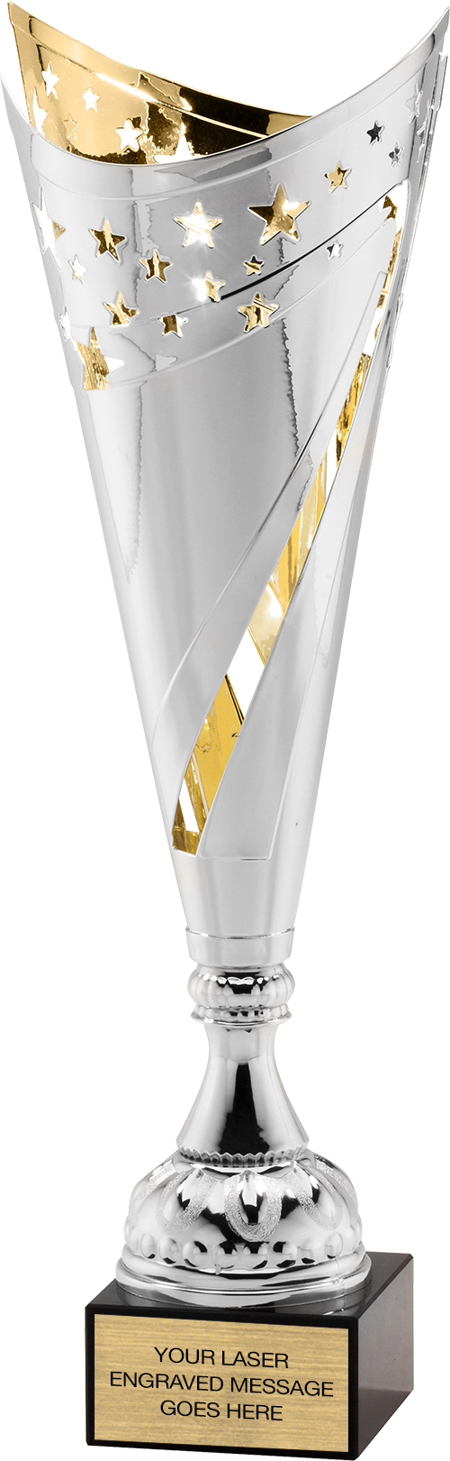 Two-Tone Silver and Gold Stars Split Cup