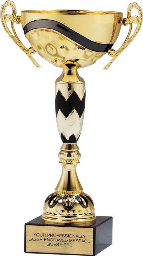 Gold Metal Cup with Black Accents