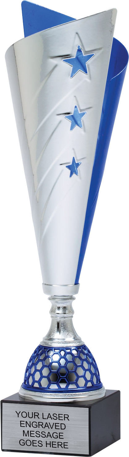 Silver Split Cup with Blue Stars