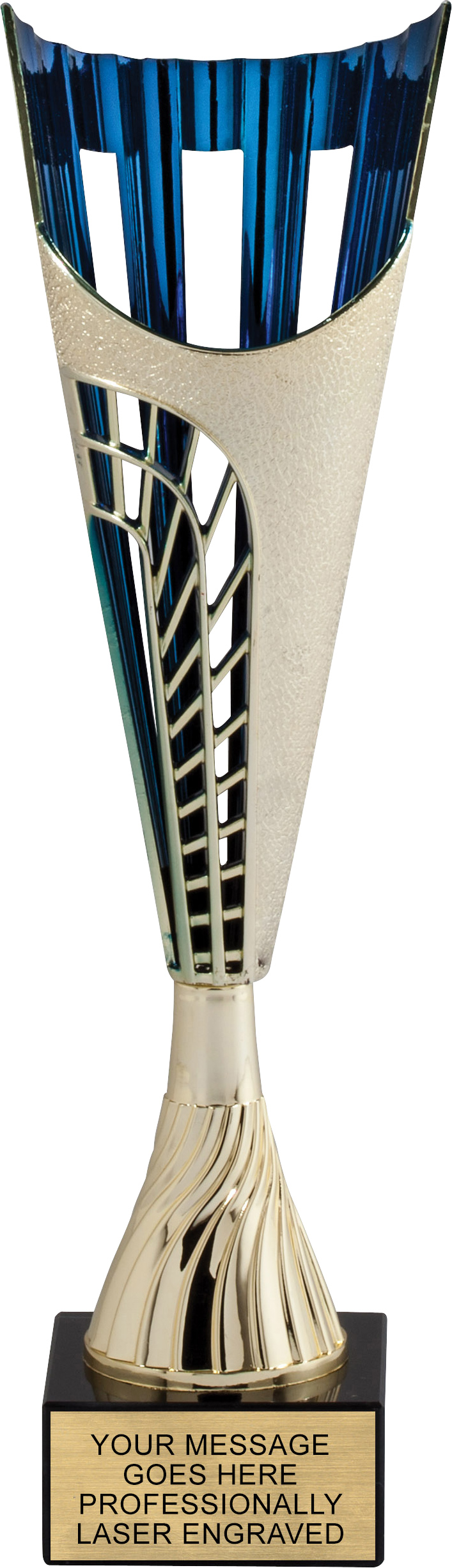 Trellis Cup with Blue Interior- 14.5 inch