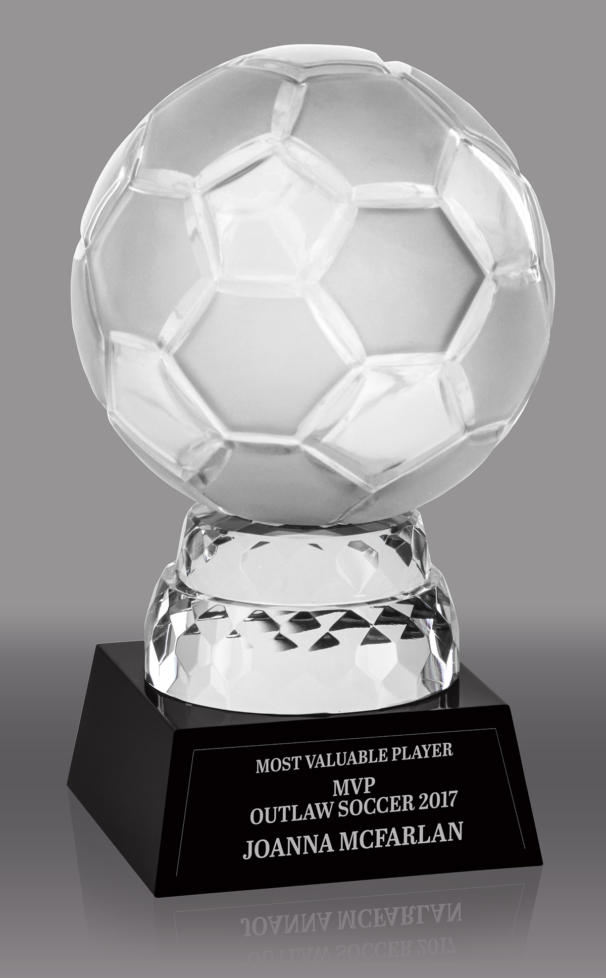 Crystal Soccer Balls on Crystal Base- 7.75 inch